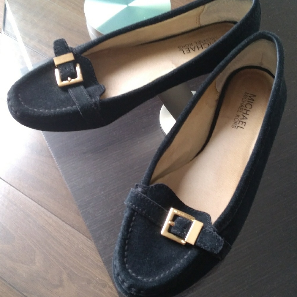 Michael Kors black suede loafers